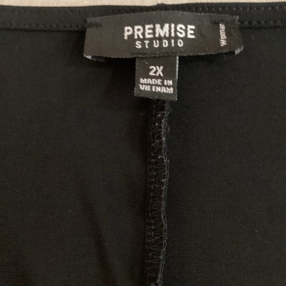 Premise Black Draped Blouse, Stretch, Plus Size 2X - Picture 9 of 9